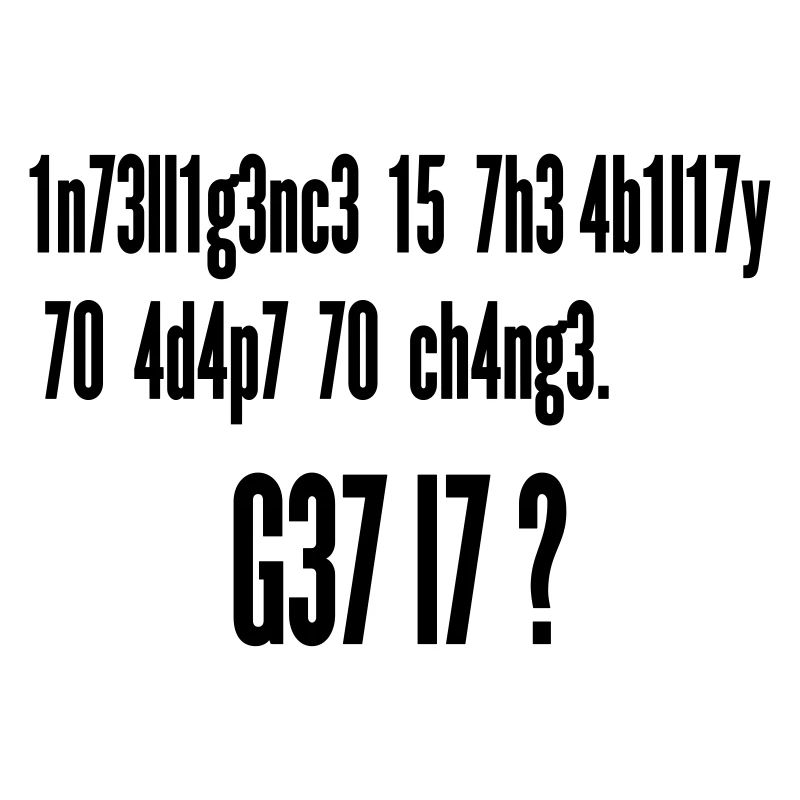 Intelligence Ability to Adapt Change | Leet Art