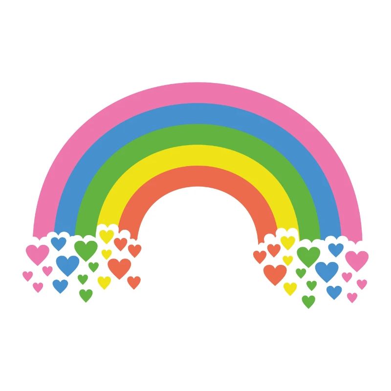Arc-en-ciel avec des cœurs
