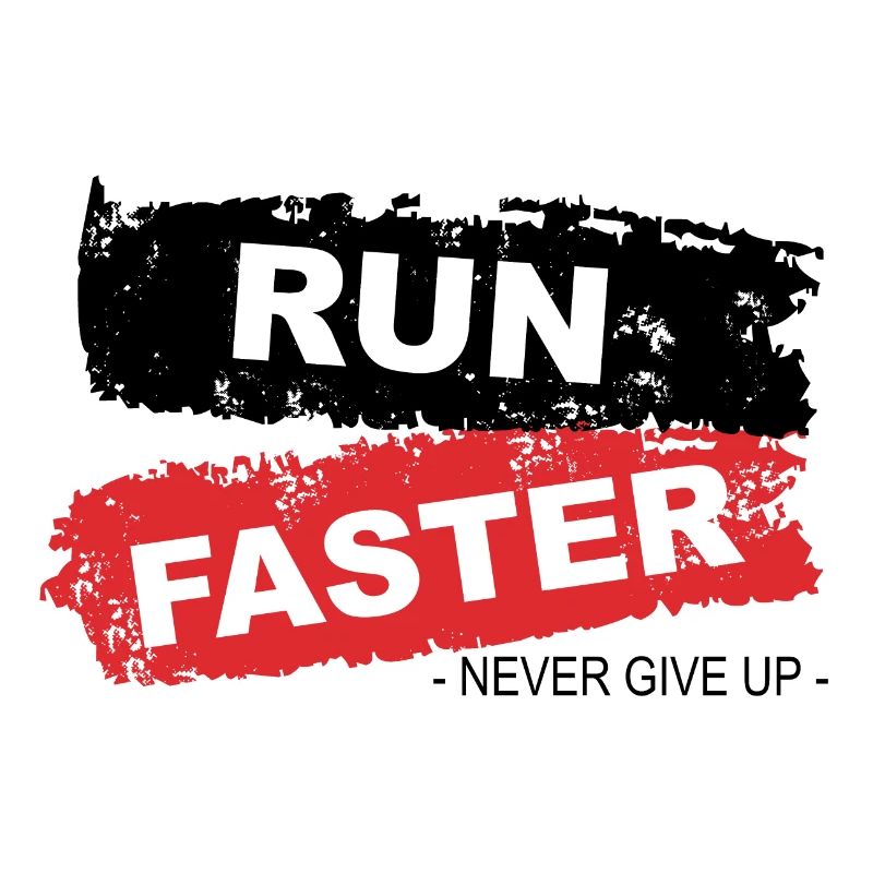 Run Faster Roter Pinsel Stil