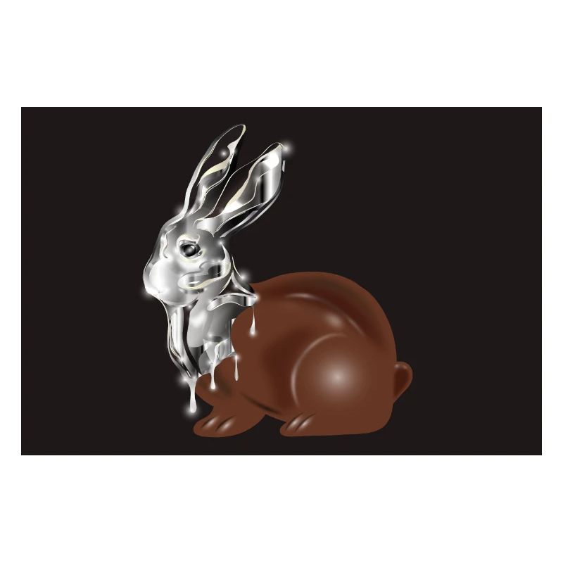 Chocolate Easter bunny in high-gloss chrome look