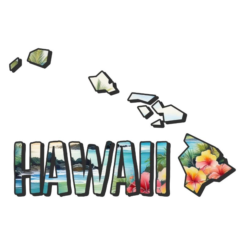 Carte à l’aquarelle d’Hawaï