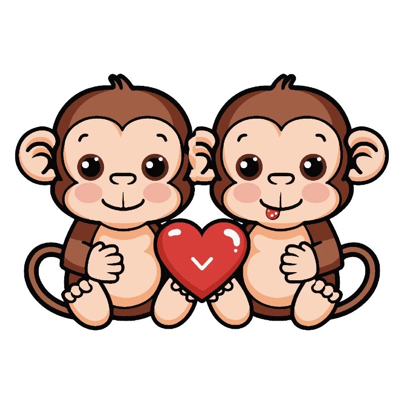Couple de singes Saint-Valentin