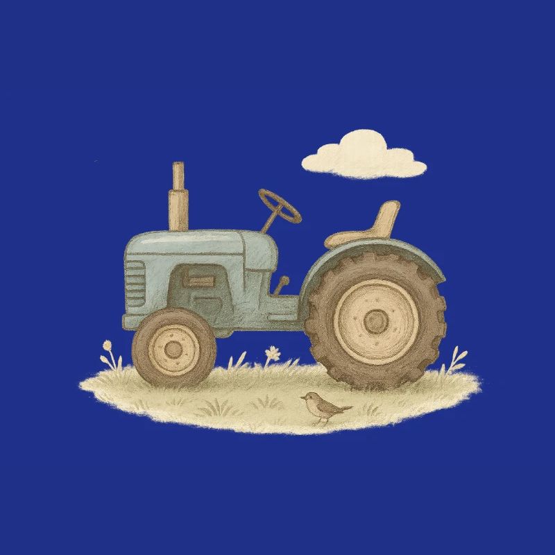 Blauer Oldtimer-Traktor