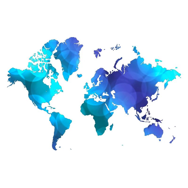 World Map Blue Dreams