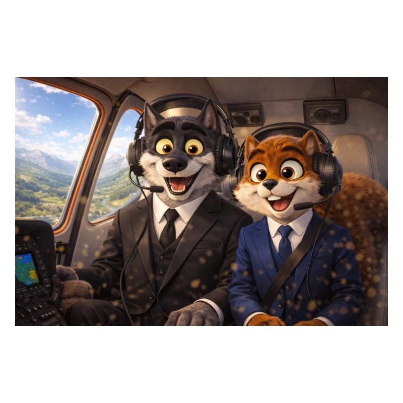 Flieger-Maskottchen im Cockpit