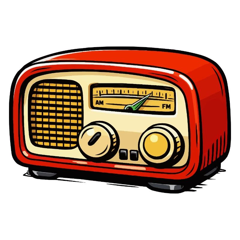 Rotes Retroradio Illustration