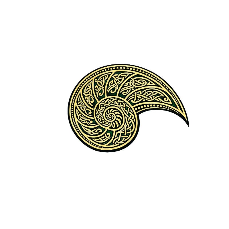 Gold and green Celtic Nautilus
