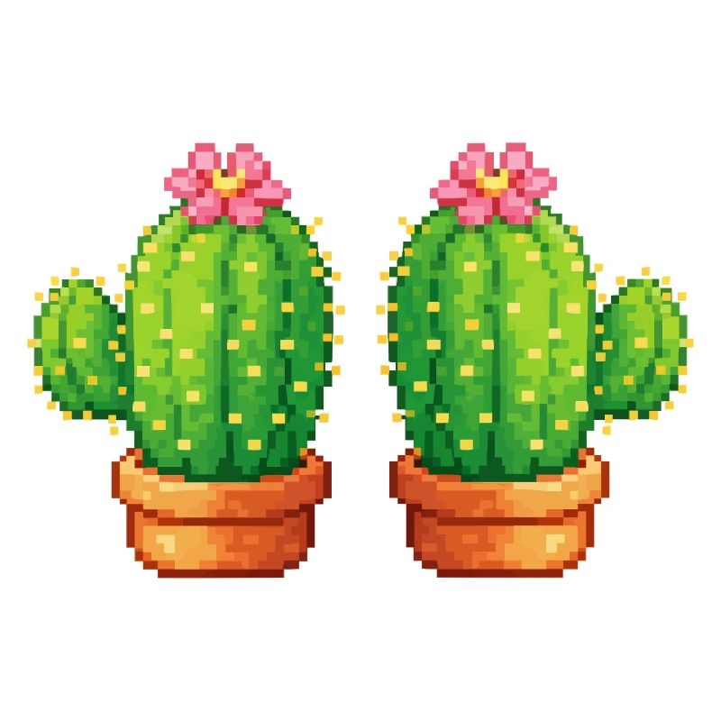 Jumeaux Cactus Pixel dans le pot