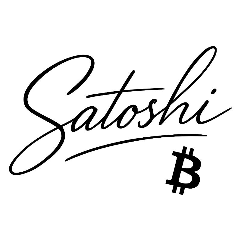 Satoshi Bitcoin Lettering Design Black