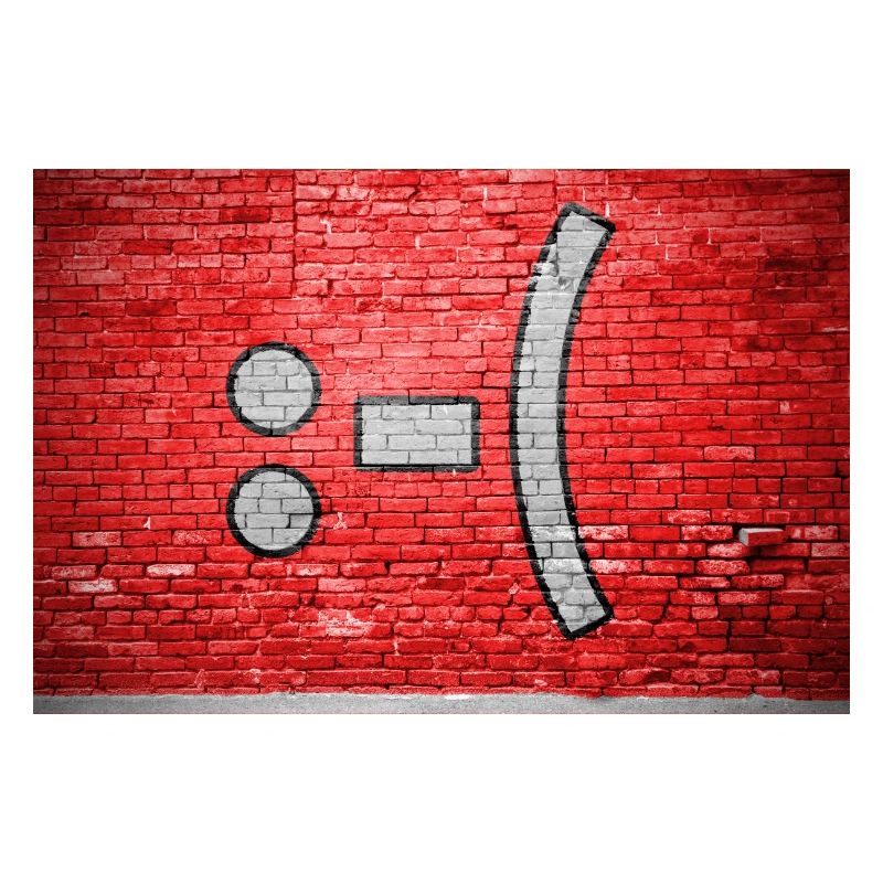 negative Smiley lettering saying Graffiti :-(