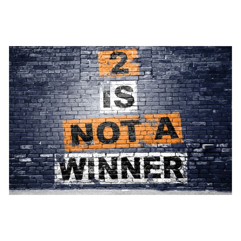 2 ist kein Gewinner, der Schriftzug Graffiti sagt