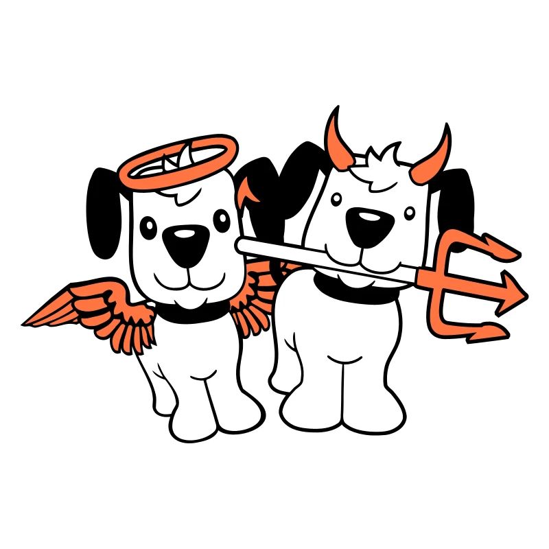 2 Dogs Angel Devil Satan Heaven Hell Conscience