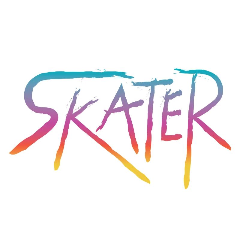 Skater Retro Colorful Gradient Script Street Art