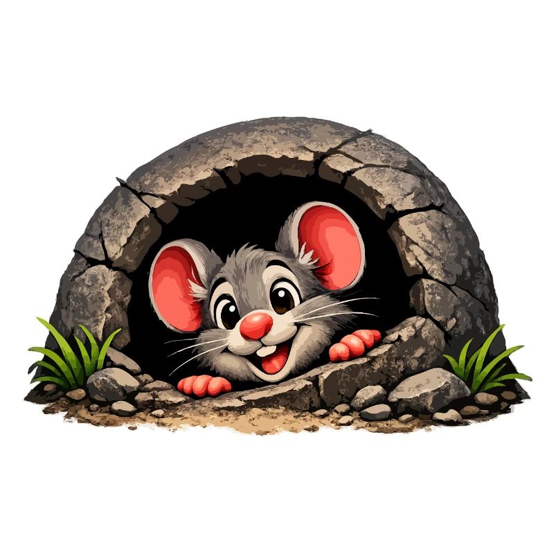 Petite souris sortie du trou