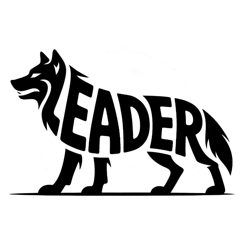 Anführer - Moivational Wolf Logo
