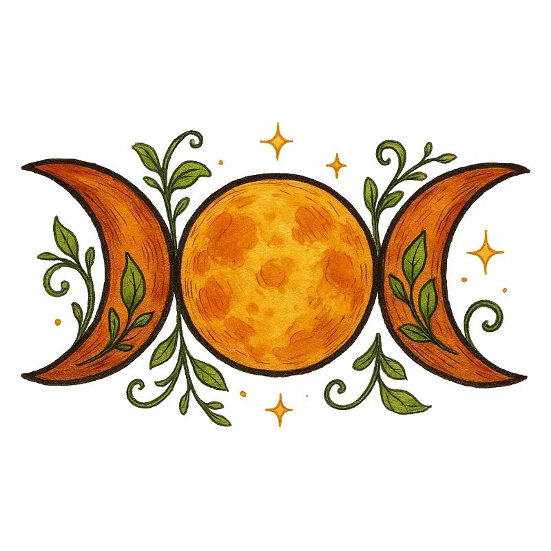 Celestial Lunar Phases with Botanical Accents