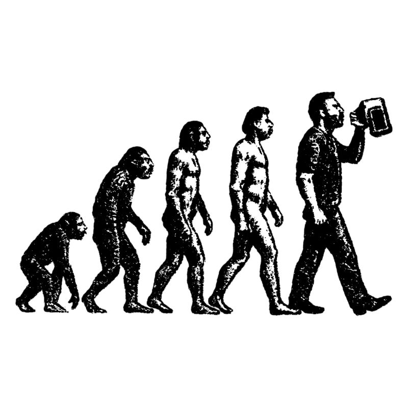 Evolution zum Biertrinker Grunge Design