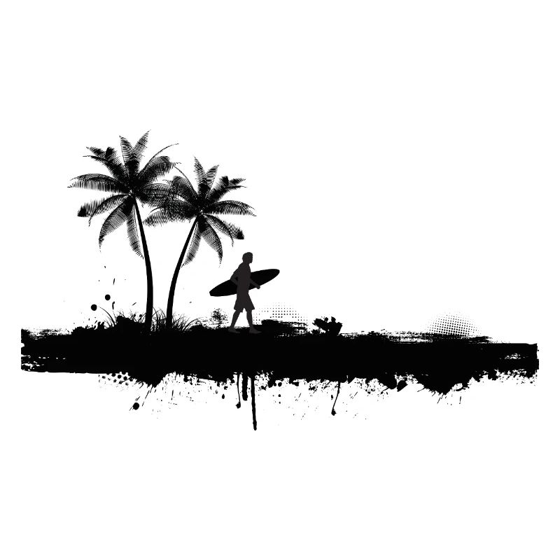 Palm Beach Silhouette Surfer