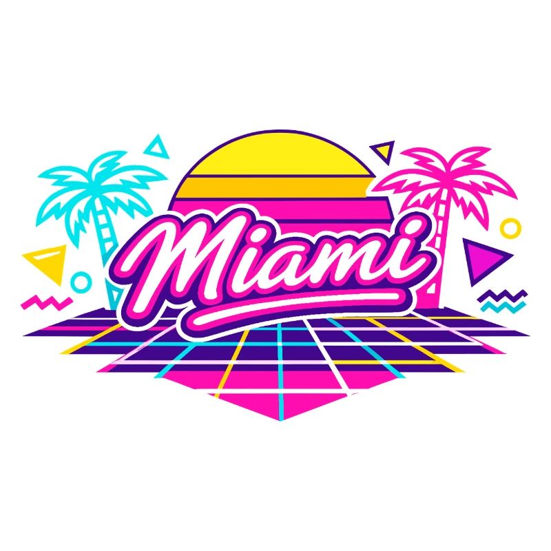 Miami Retro Disco Style Neon Vice Geschenk Idee
