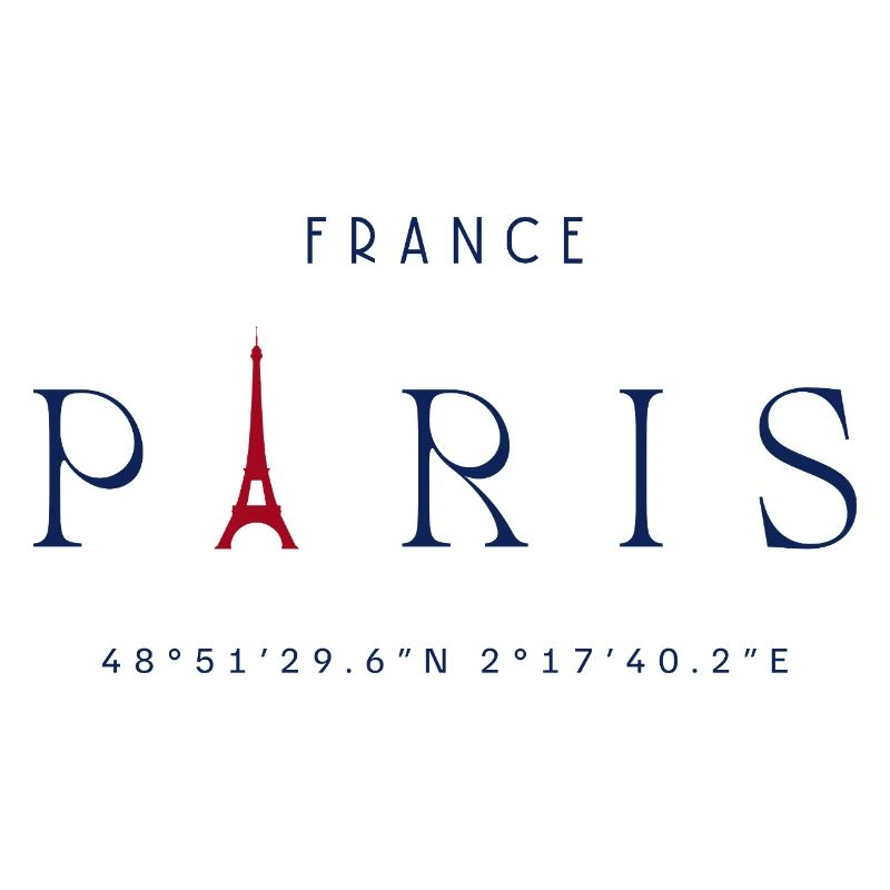 Paris Blue Eiffel Tower Red