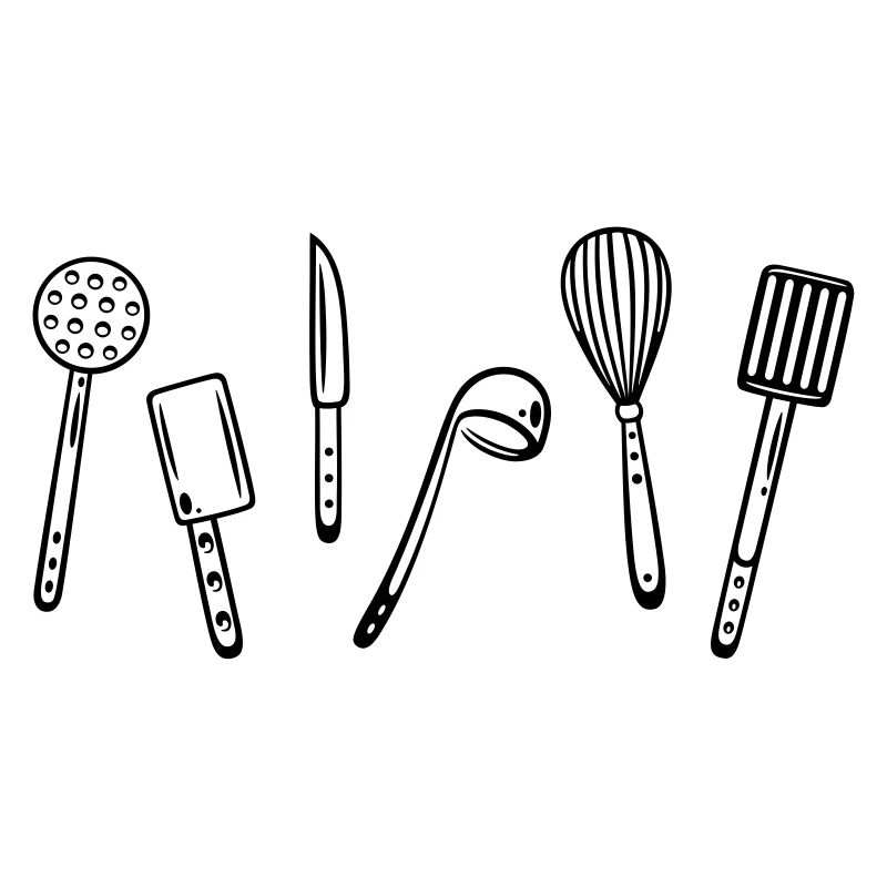 Kitchen utensils for cooking.