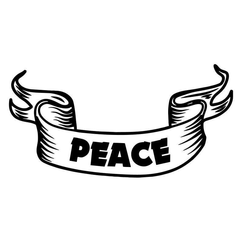 Banner text with the word peace PEACE'