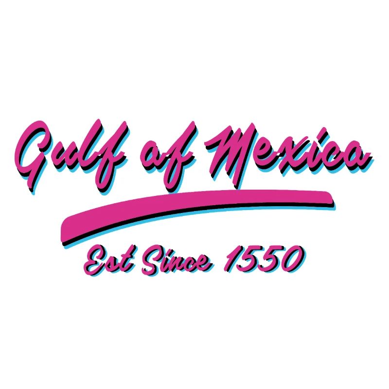 Conception de texte rétro du golfe du Mexique