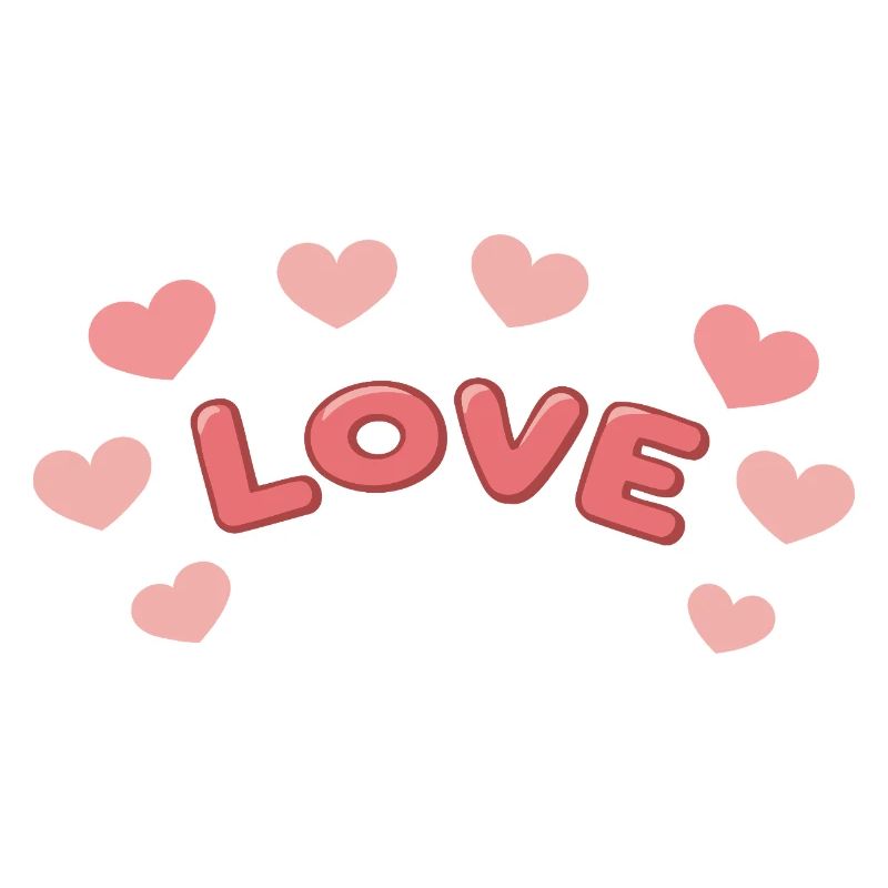 Amour Lettres 3D et Cœurs