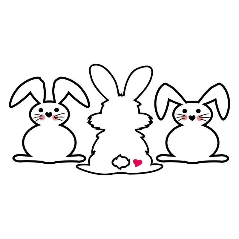three Easter bunnies