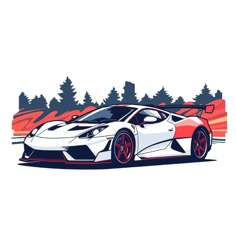 Racing supercar with a red accent