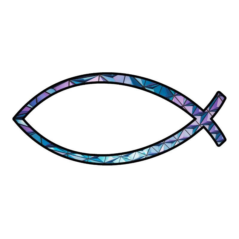 Ichtus fish (diamond, blue)