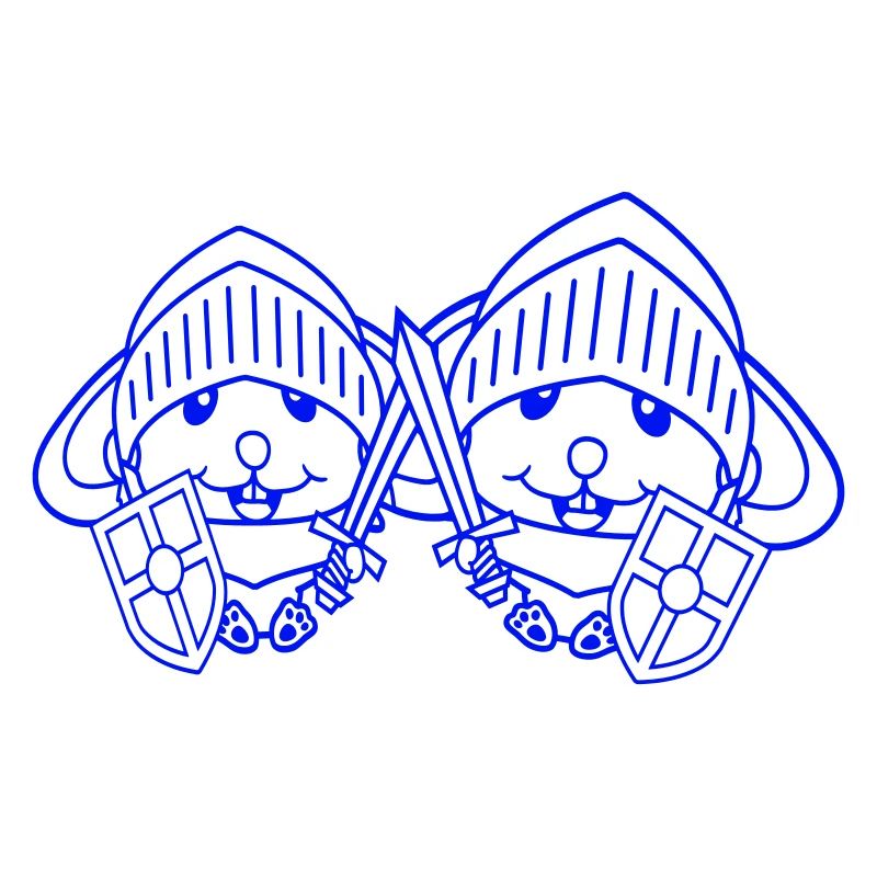 2 Bunnies Chevalier Épée Bouclier Armure Casque Héros