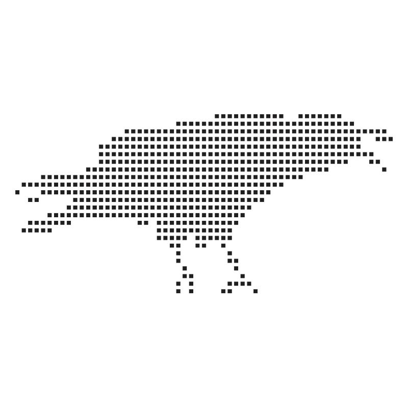 Raven Pixel Dot Silhouette