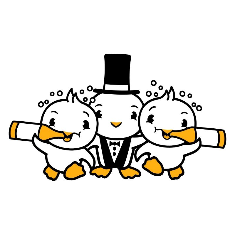 3 Vögel Team drei Freunde Bräutigam Party Ehemann