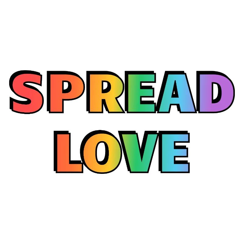 Spread Love Rainbow Typography