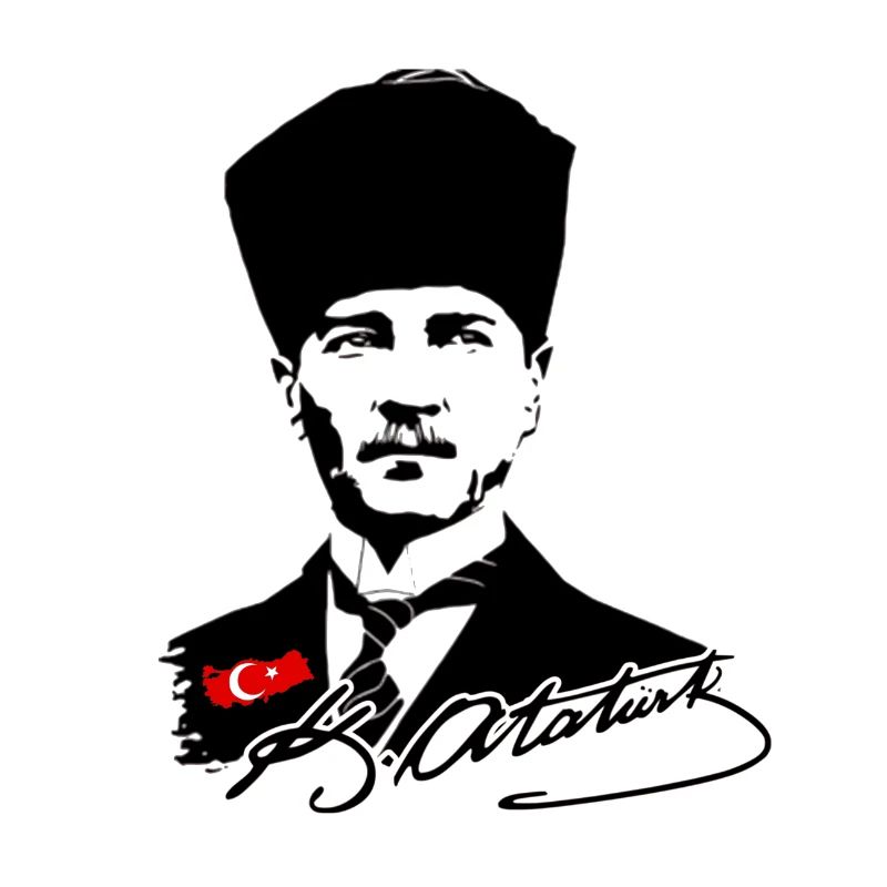 Silhouette d’Atatürk avec drapeau turc