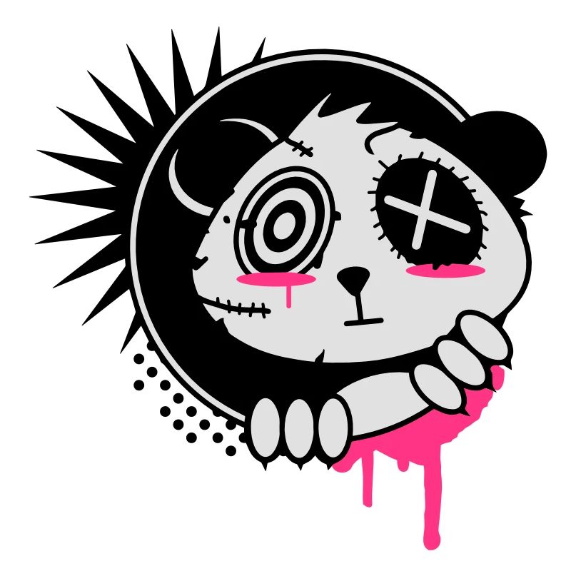 Ein Sticker mit Panda Bär Kopf