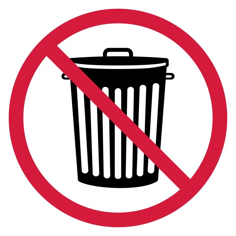 interdit schild zone pas tonne muelle