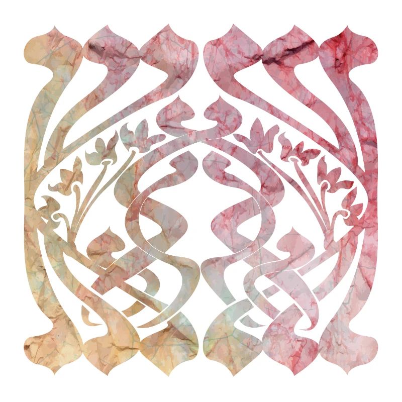 Watercolour leaf pattern with floral design