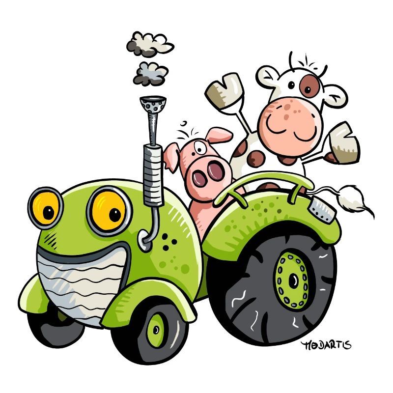 Tiere auf Traktor