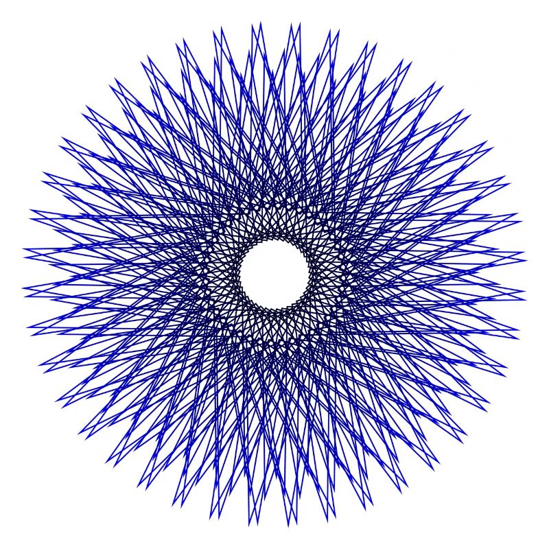 Blue radial star pattern