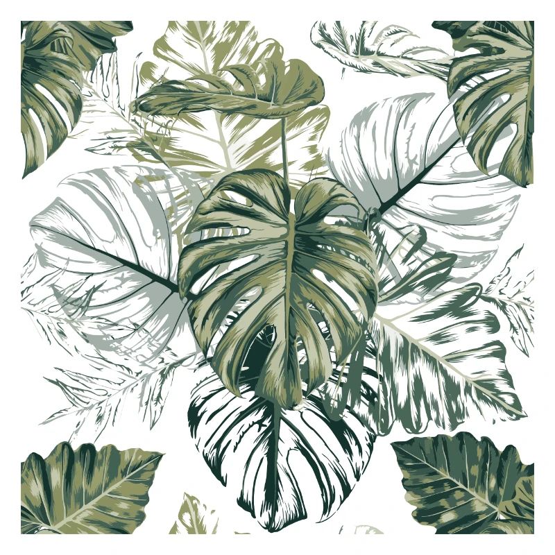 Tropical Monstera Leaves Pattern
