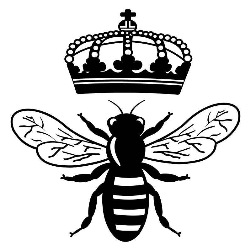 Queen bee with crown