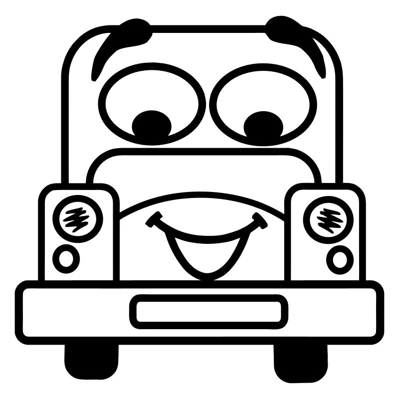Fröhliches Auto mit transparentem Gesicht