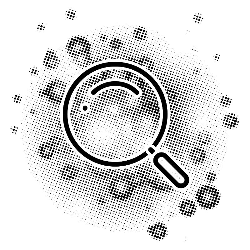Loupe avec fond de points