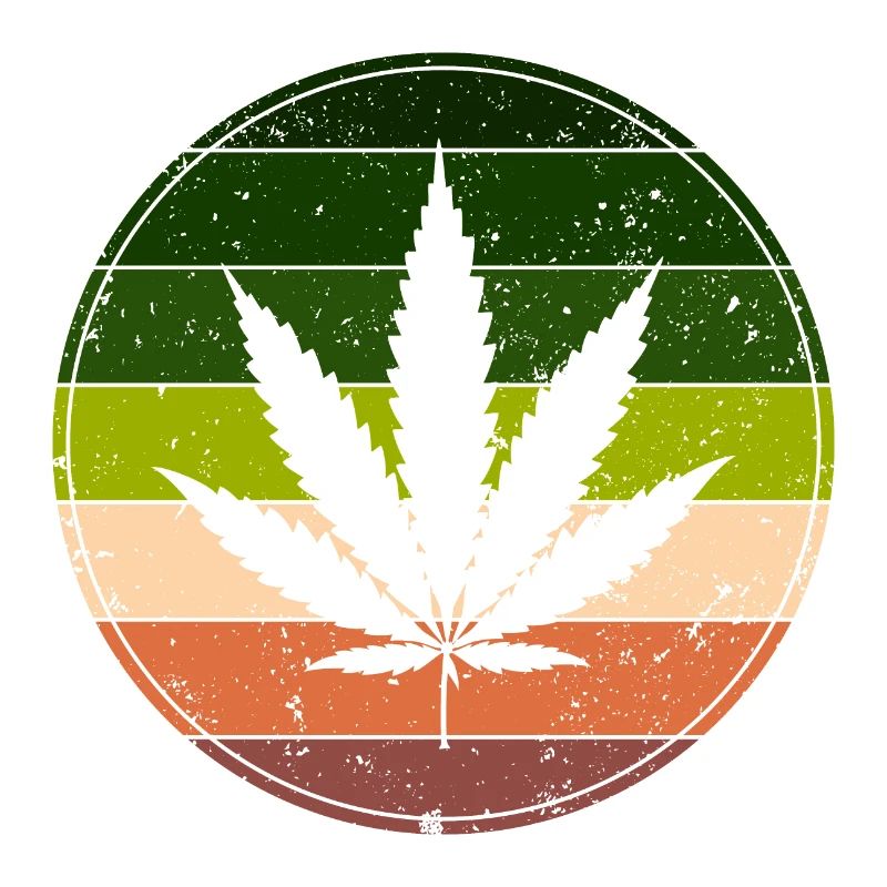 Retro Rainbow Cannabis Round