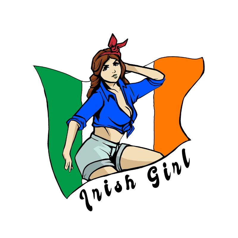 Irisches Mädchen Flaggen Design