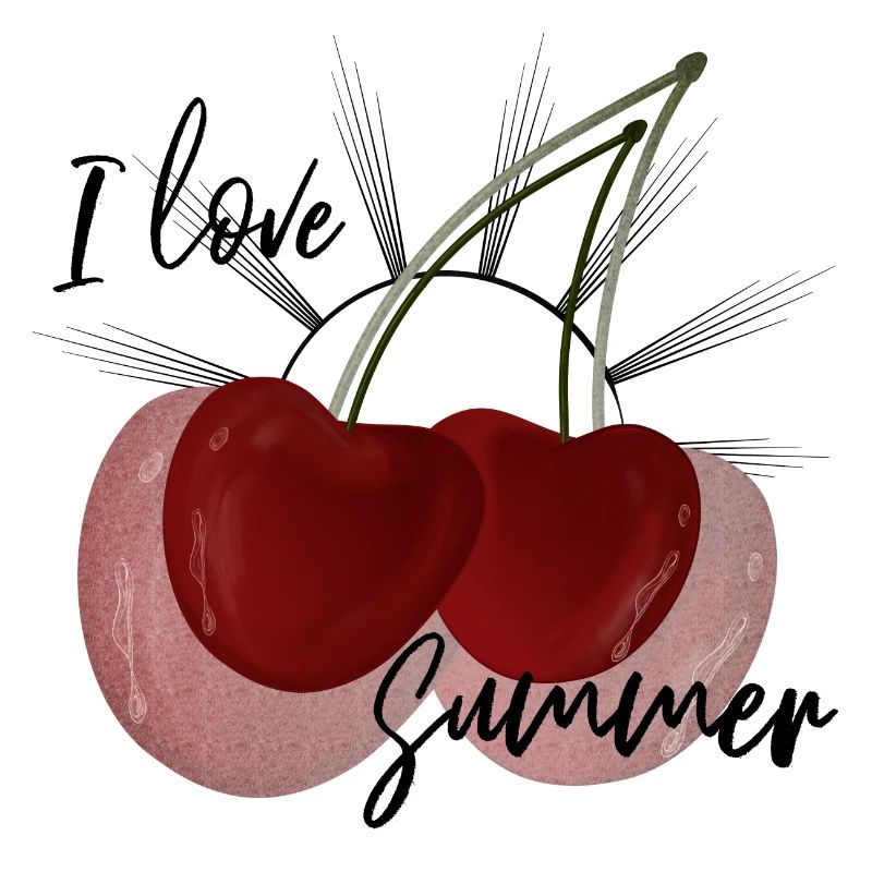 J’adore le design de cerise d’été mignon