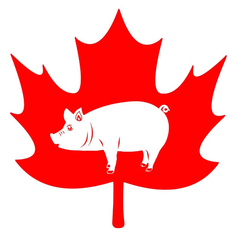 Canada maple leaf pig logo