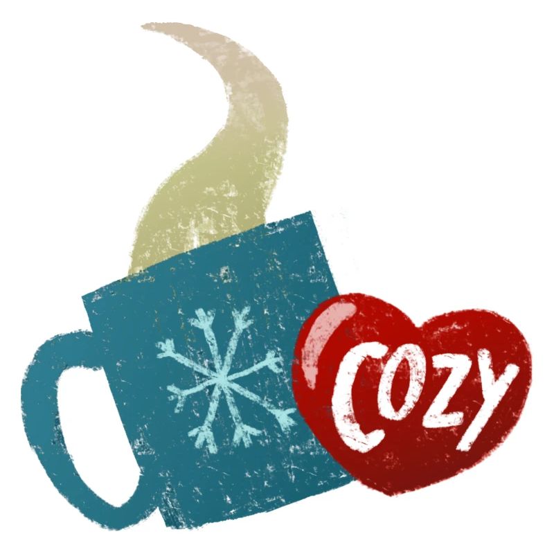 Mug sticker with hot tea